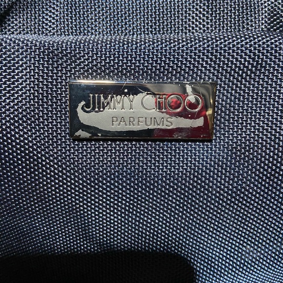 Jimmy Choo Parfume Duffel Bag. Navy Blue With Black Handles and Strap - Picture 2 of 12